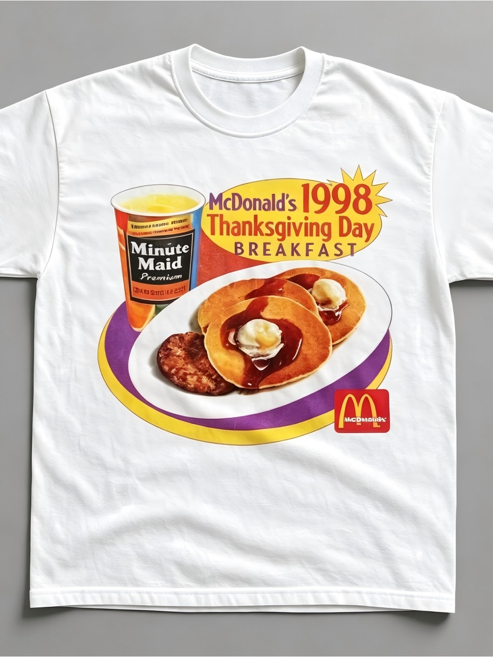 Vintage McDonald's 1998 Thanksgiving Breakfast Graphic T-shirt Unisex